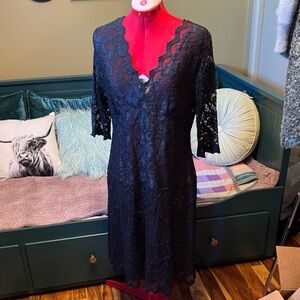 Elegant dark midnight blue BCBG Lace dress